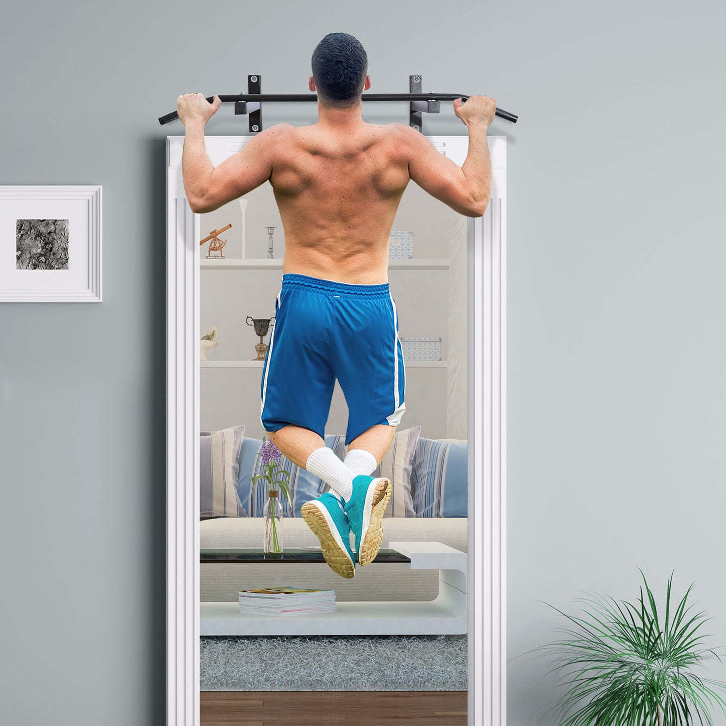 Soozier Wall Mount Pull Up Bar Upper Body Training Workout Home Gym