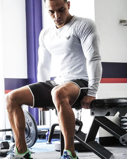 Autumn Cotton Long Sleeve T-shirt Men Running Sport Skinny Shirt Gym Fitness Training Tee Tops Male Bodybuilding Clothing