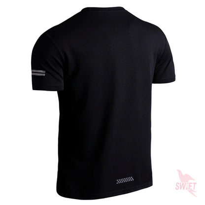 Customize LOGO Breathable Running Shirts Men Tops Tees Quick Dry Short Sleeve Gym Fitness T Shirt Reflective Strips Sportswear