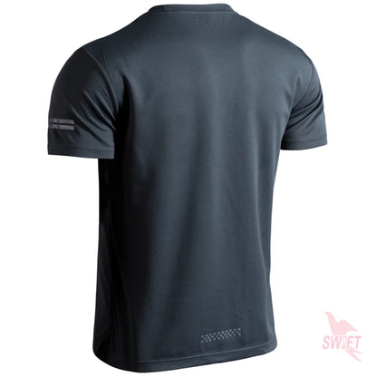 Customize LOGO Breathable Running Shirts Men Tops Tees Quick Dry Short Sleeve Gym Fitness T Shirt Reflective Strips Sportswear