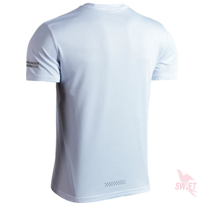 Customize LOGO Breathable Running Shirts Men Tops Tees Quick Dry Short Sleeve Gym Fitness T Shirt Reflective Strips Sportswear