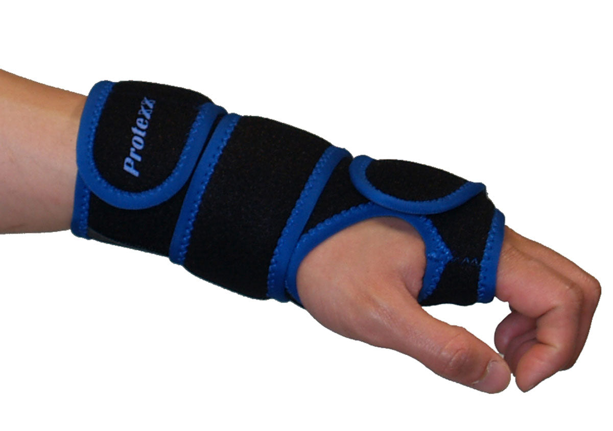 Protexx Left Palm Support Brace with 2 Aluminun Plates,  Black