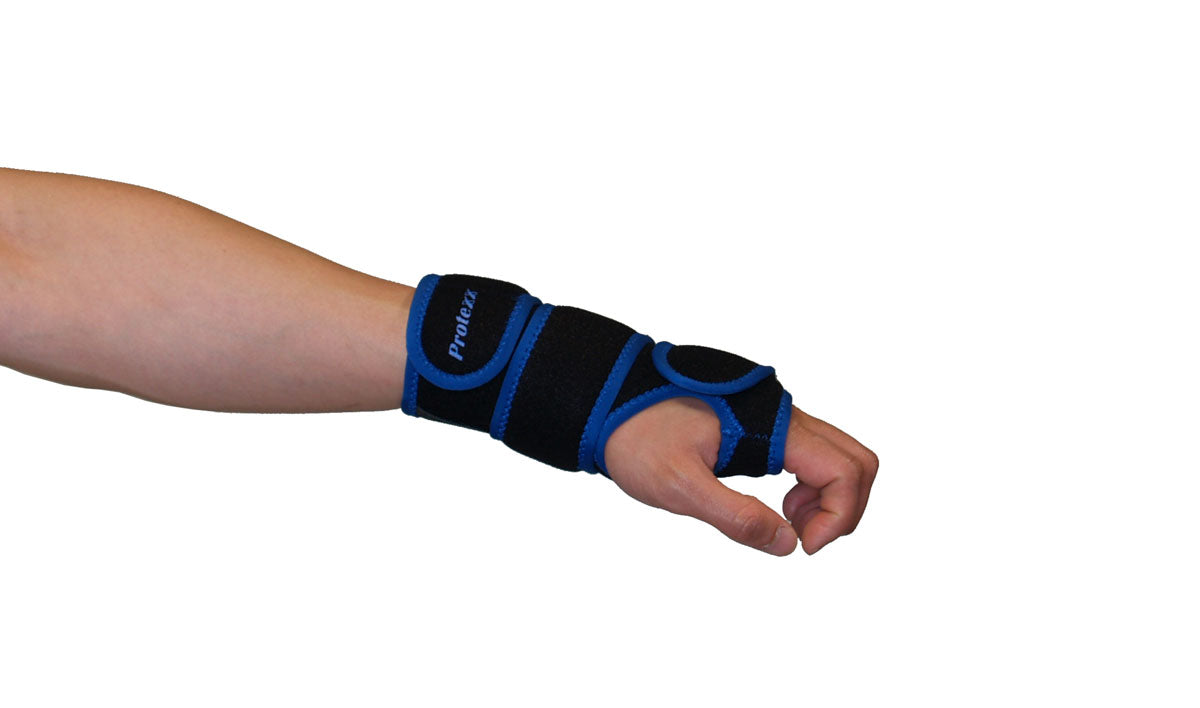 Protexx Left Palm Support Brace with 2 Aluminun Plates,  Black