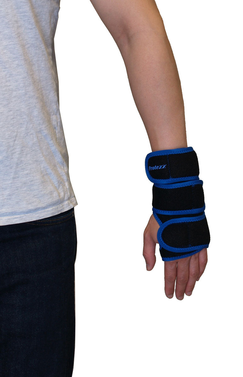 Protexx Left Palm Support Brace with 2 Aluminun Plates,  Black