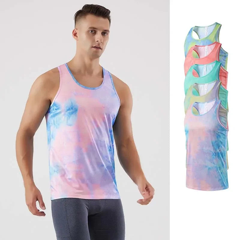 Men's Gym Training Tank Tops, Sports T-shirt, Thin Mesh, Breathable, Fitness Running Vest, Quick Drying, Color Shirts, 2021