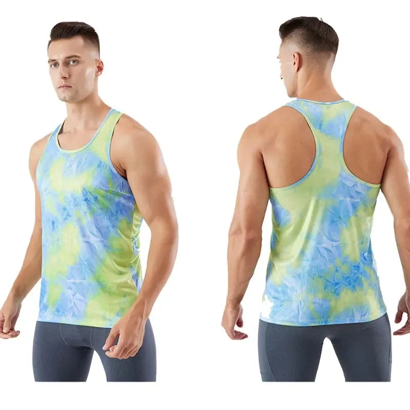 Men's Gym Training Tank Tops, Sports T-shirt, Thin Mesh, Breathable, Fitness Running Vest, Quick Drying, Color Shirts, 2021