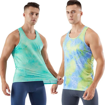 Men's Gym Training Tank Tops, Sports T-shirt, Thin Mesh, Breathable, Fitness Running Vest, Quick Drying, Color Shirts, 2021