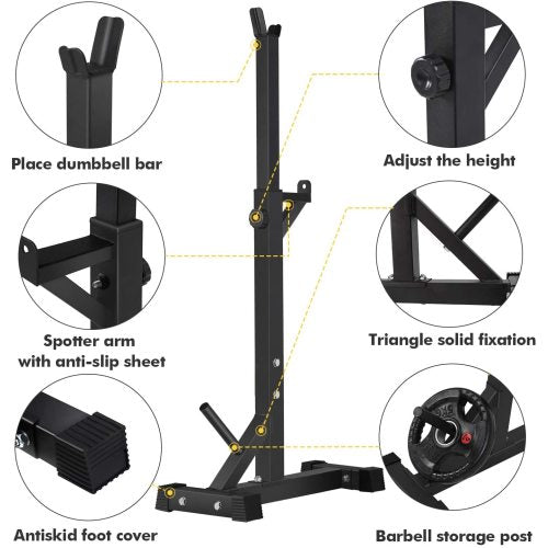 Squat Rack Stand Barbell Free Press Bench Home Gym Dumbbell Racks