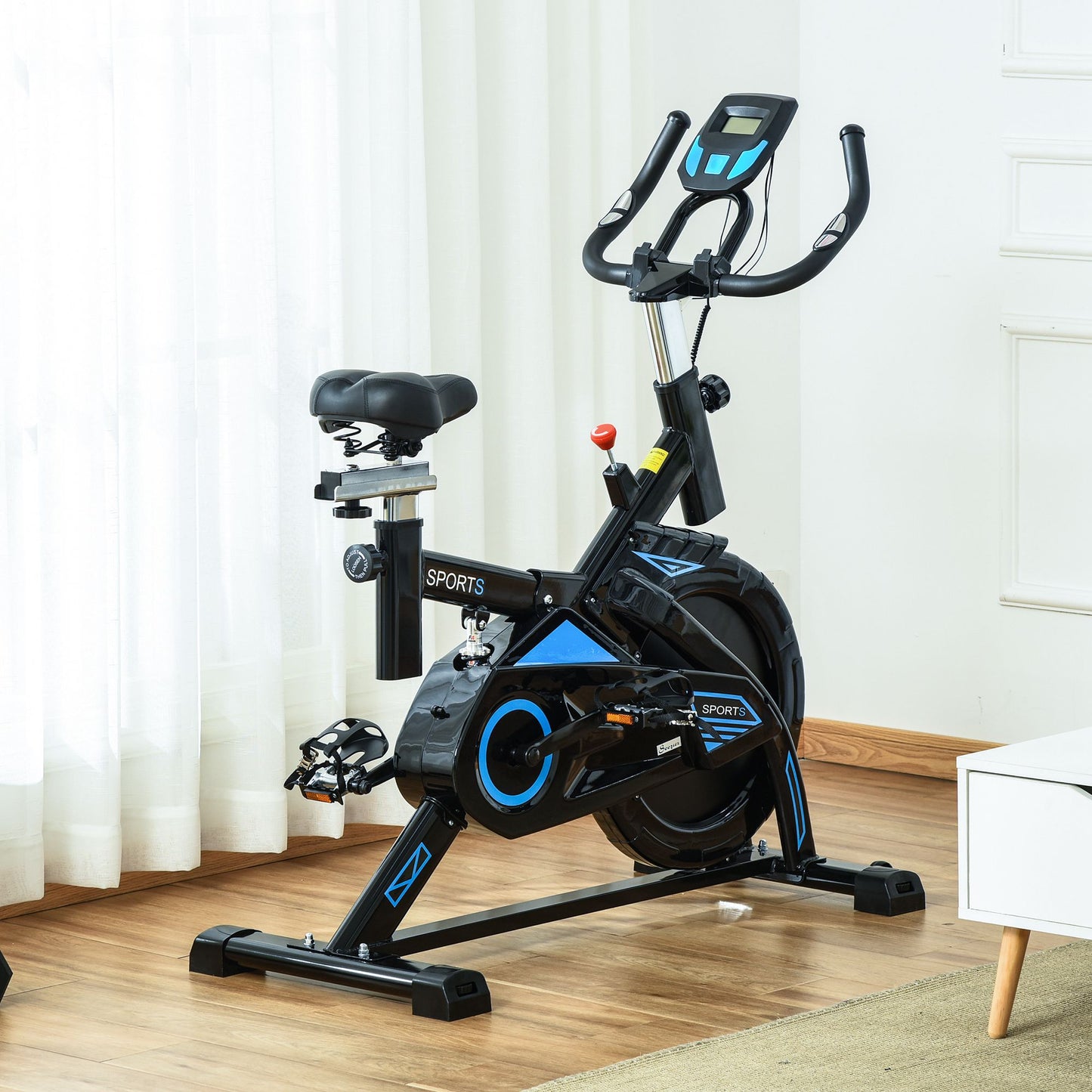 Soozier Stationary Exercise Bike Indoor Cardio Workout Cycling Bicycle