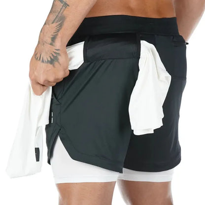 Camo Running Shorts Men Gym Sports